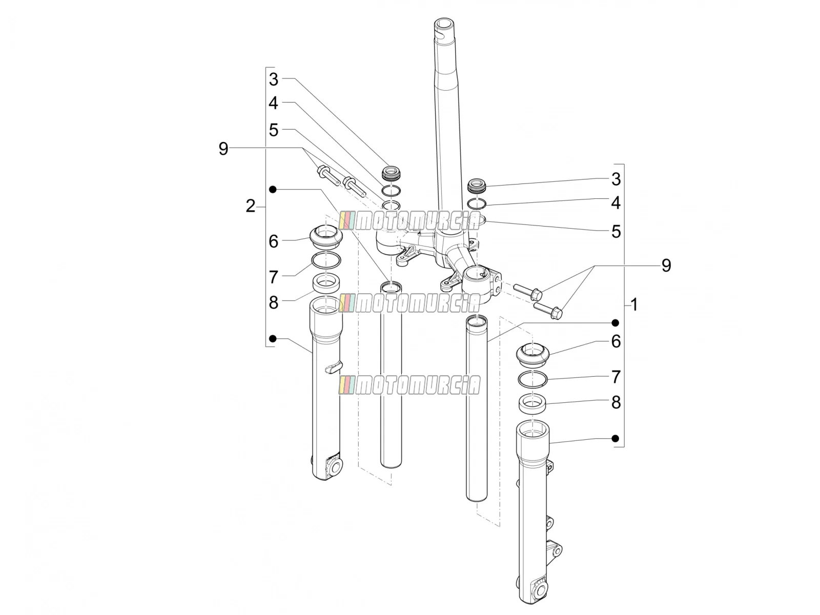 Composants de la fourche (dessus Wuxi)