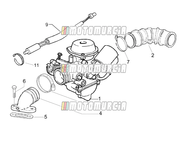 Carburettor, Assembly - Union Pipe