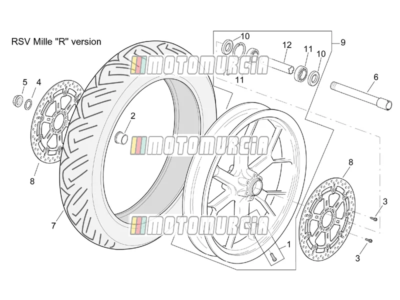 Roue avant rsv mille version "r"