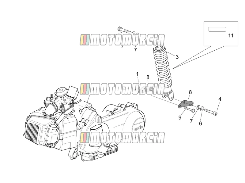 Motor - schokdemper achter