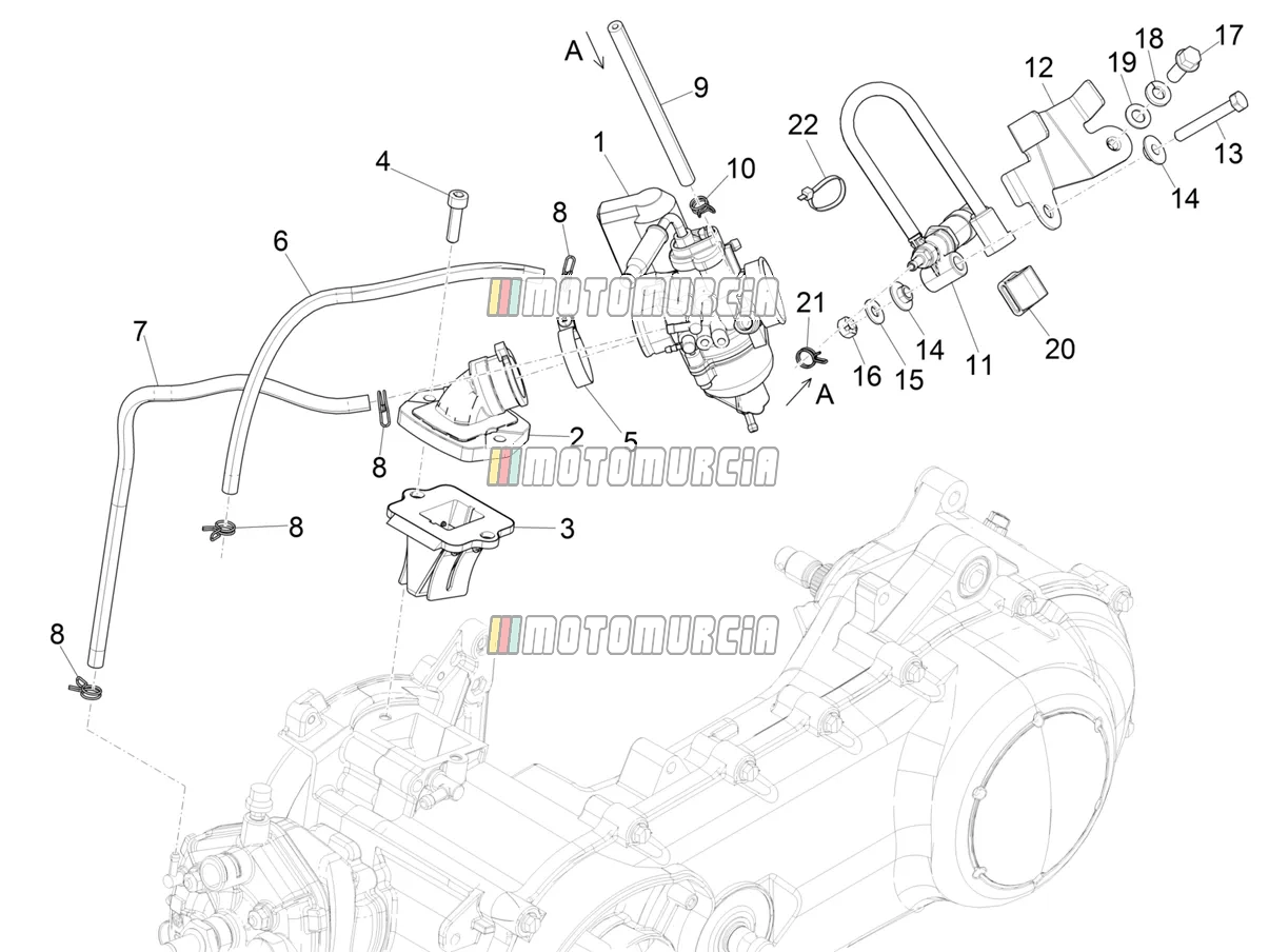 Carburettor, Assembly - Union Pipe