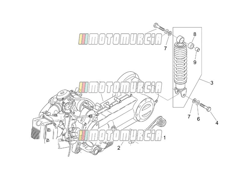 Motor - schokdemper achter
