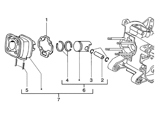 Axe de cylindre-piston-poignet, ens.