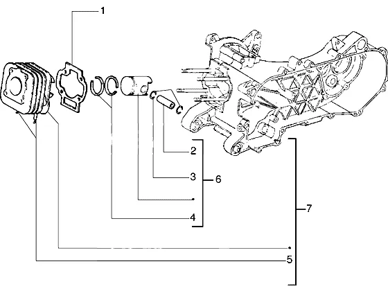 Cilinder-zuiger-polspen, assy