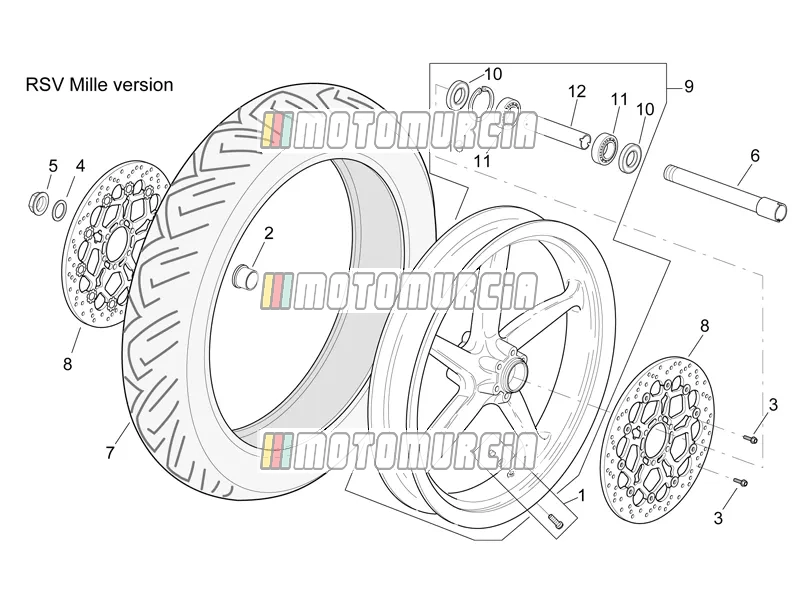 Roue avant version rsv mille