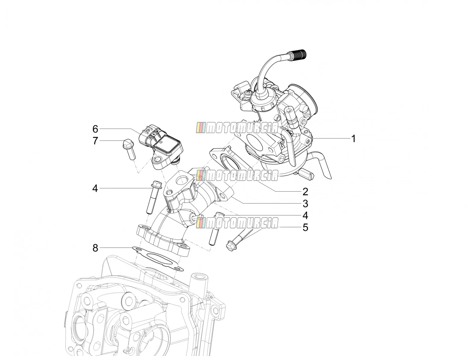 Carburettor, Assembly - Union Pipe