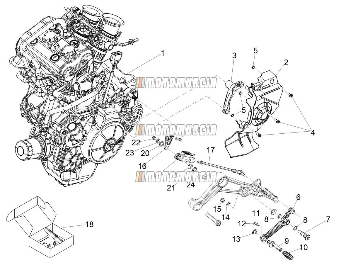 Levier de pièce de finition du moteur