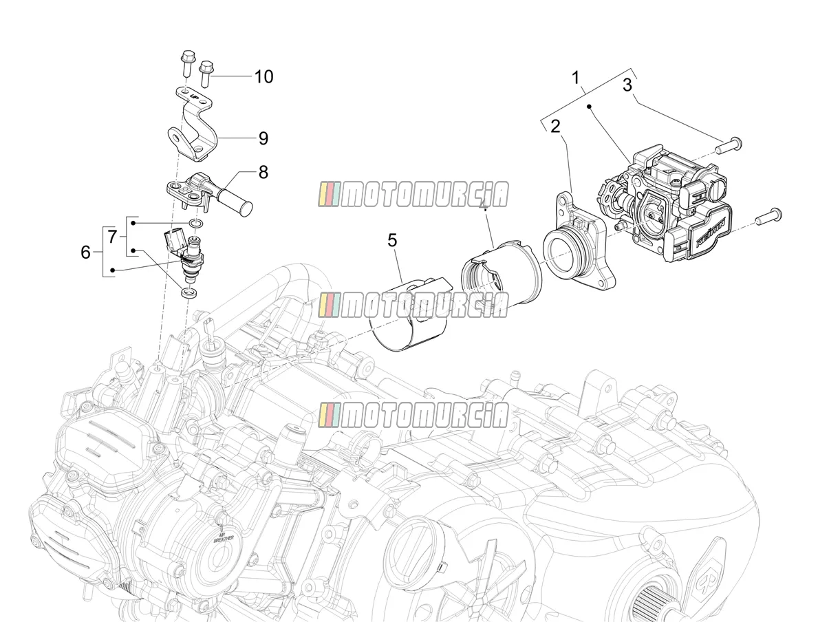 Corps de papillon - injecteur - joint d'induction