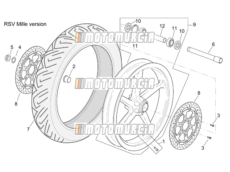 Roue avant version rsv mille