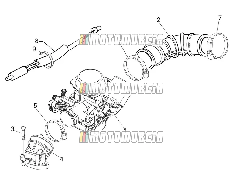 Carburateur, montage - verbindingspijp