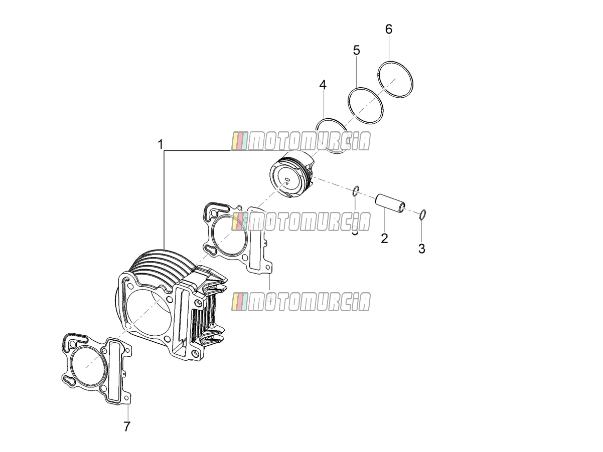 Ensemble cylindre-piston-goupille de poignet