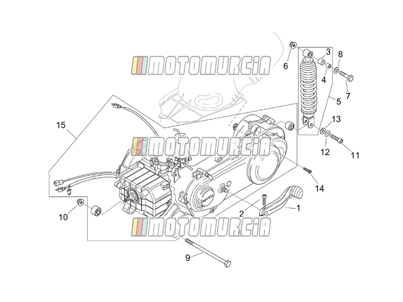 Motor - schokdemper achter