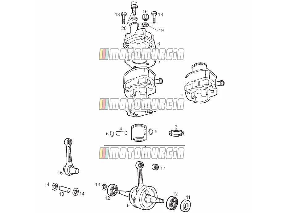 Arbre de transmission - cylindre - piston