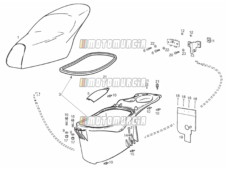 Selle - compartiment casque