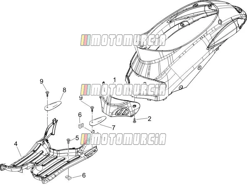Central Cover - Footrests