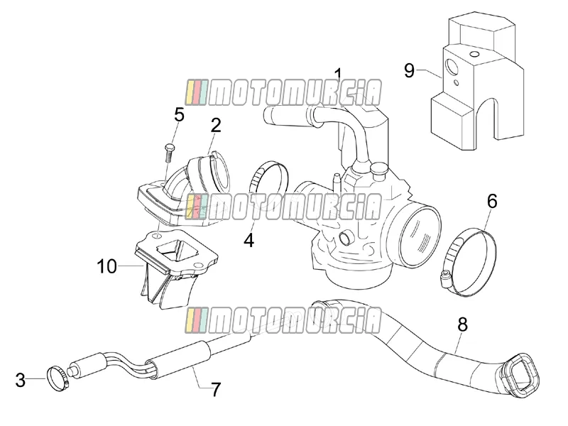 Carburettor, Assembly - Union Pipe