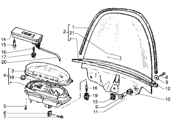 Snelheidsmeter (kms)-voorruit