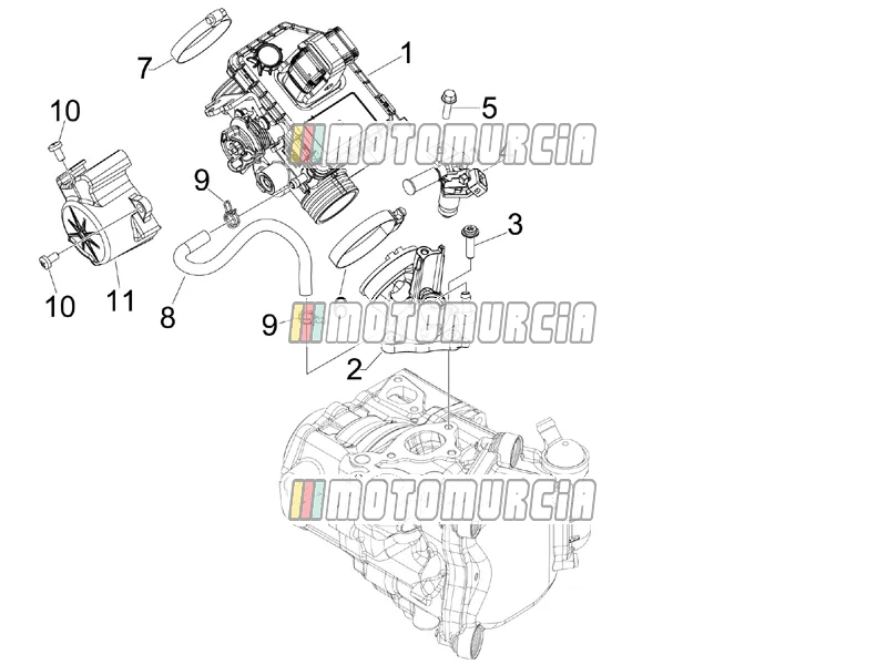 Corps de papillon - injecteur - joint d'induction