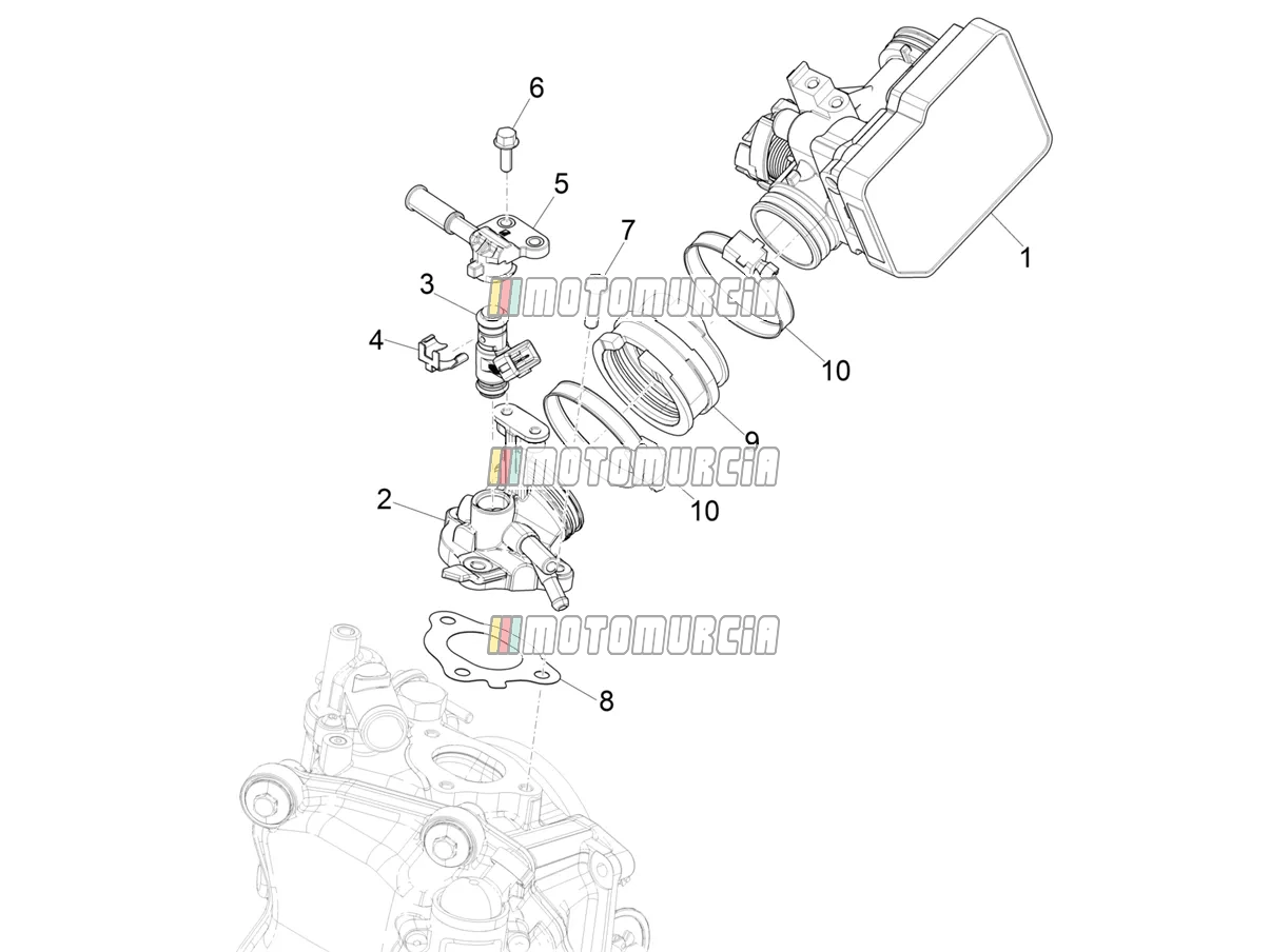 Corps de papillon - injecteur - joint d'induction