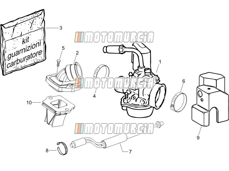 Carburateur, montage - verbindingspijp