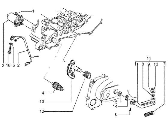 Motor de arranque - palanca de arranque