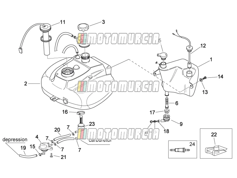 Frame »olie- en brandstoftank