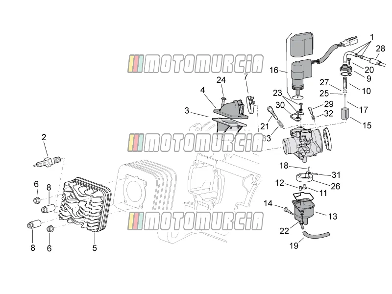 Motor » cilinderkop/carburateur