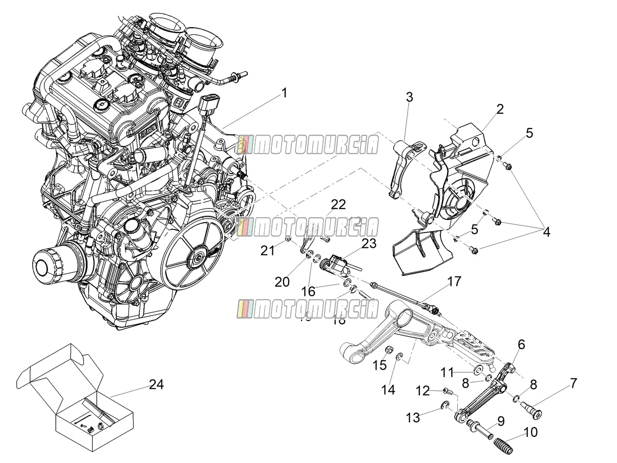 Levier de pièce de finition du moteur
