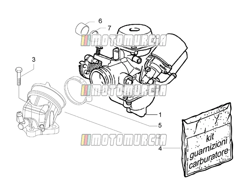 Carburettor, Assembly - Union Pipe