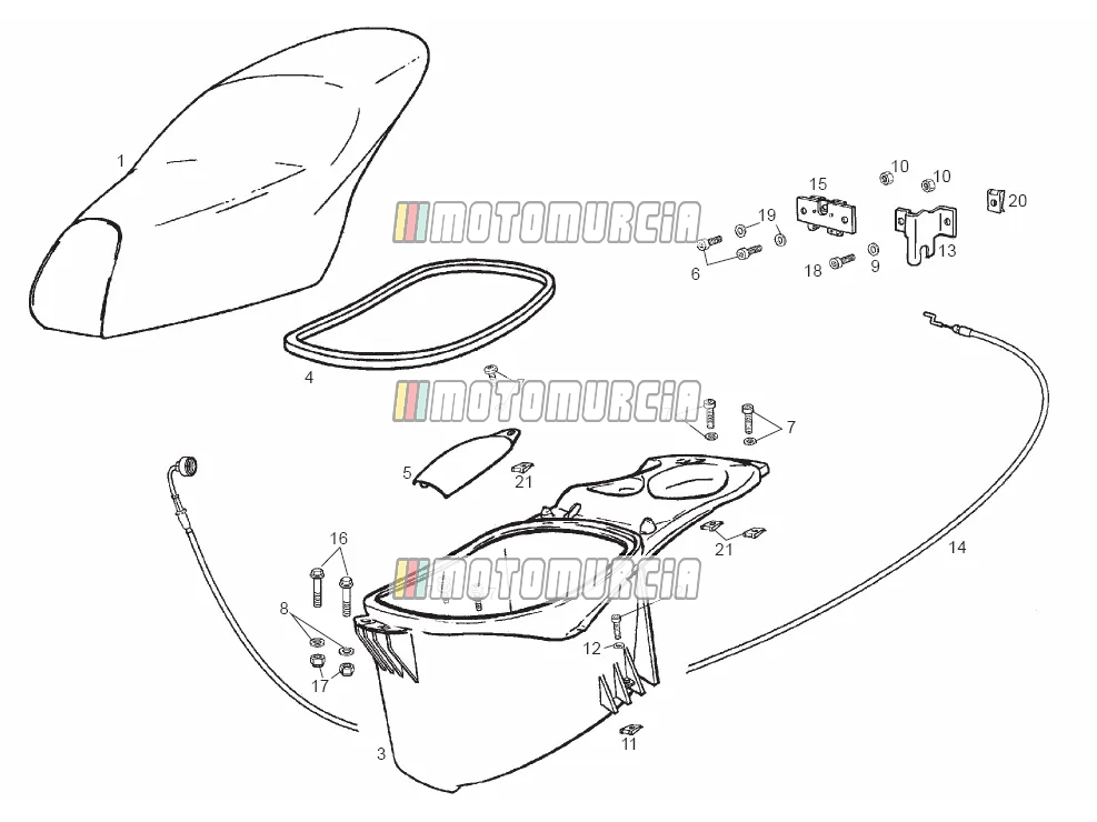Selle - compartiment casque