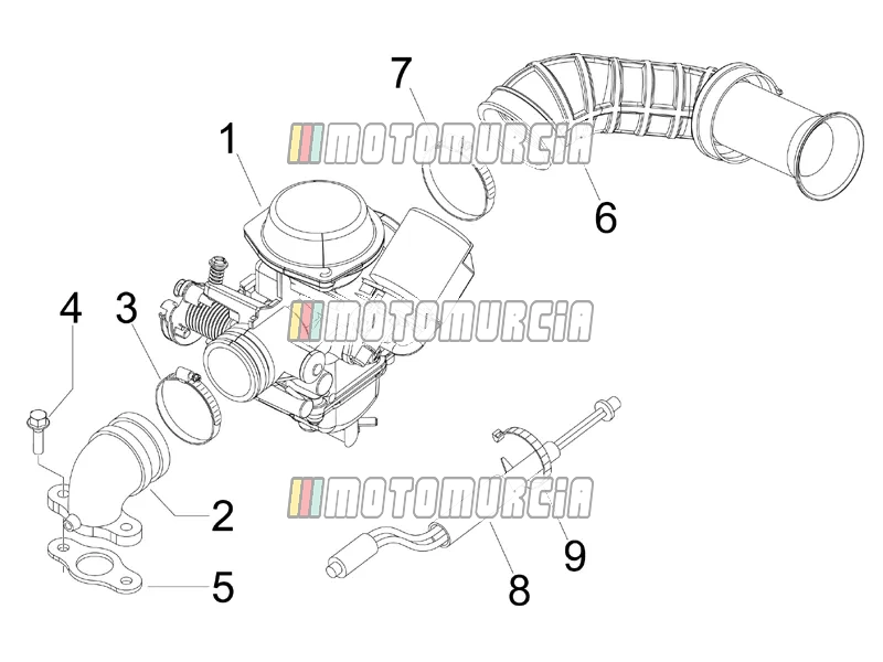 Carburettor, Assembly - Union Pipe