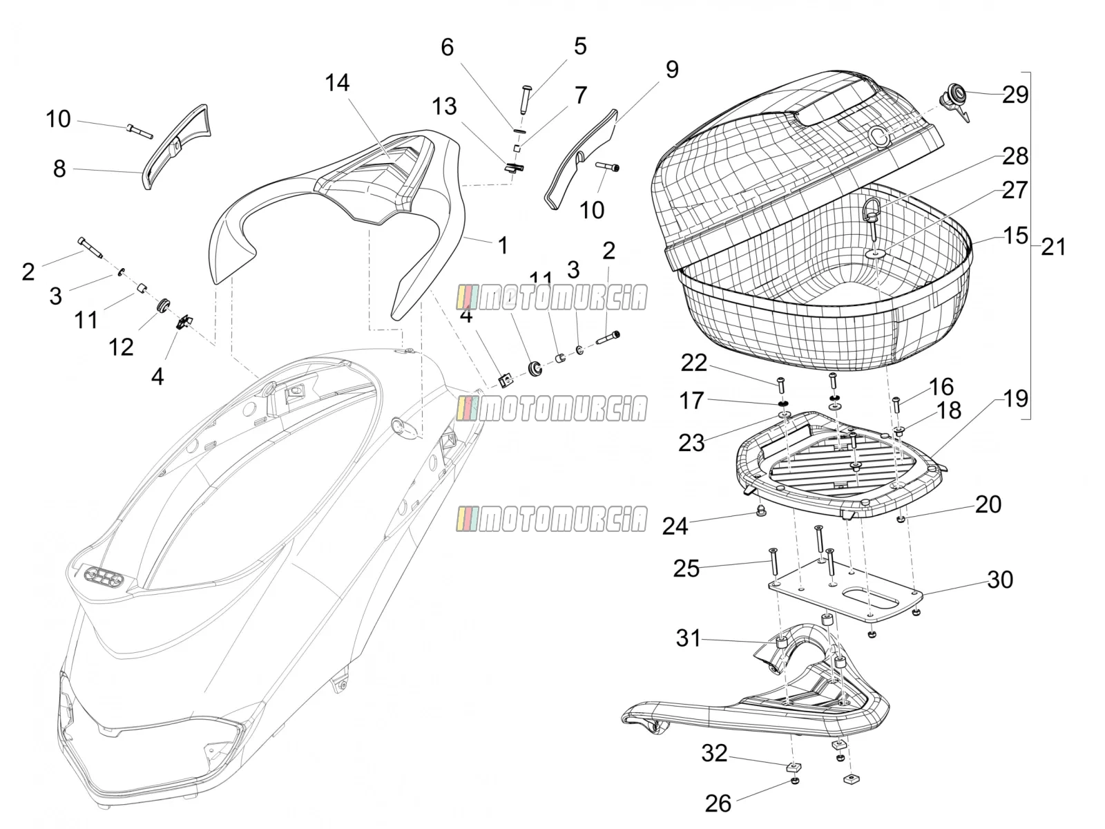 Bagagerek achter