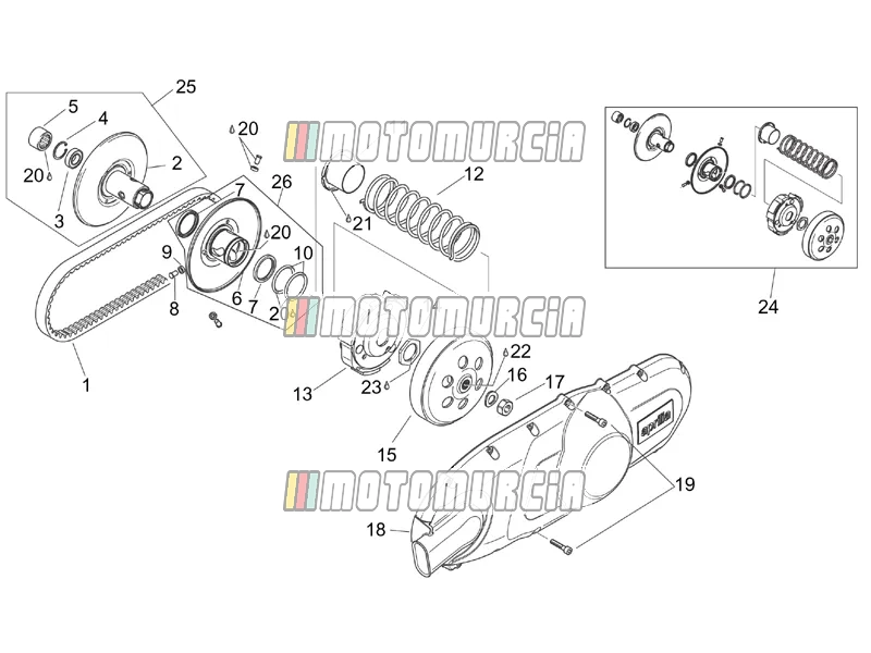 Motor » poelie, aangedreven