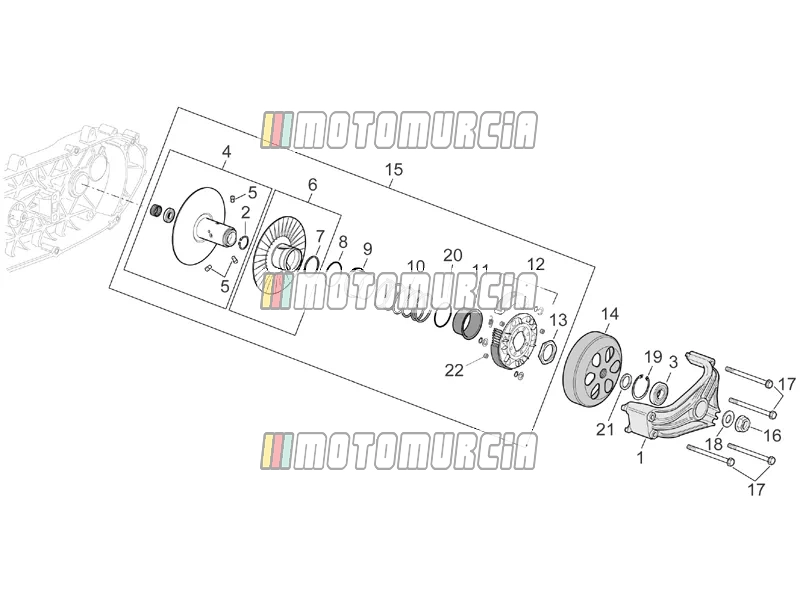 Motor » poelie, aangedreven