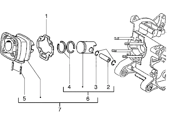 Cilinder-zuiger-polspen, assy