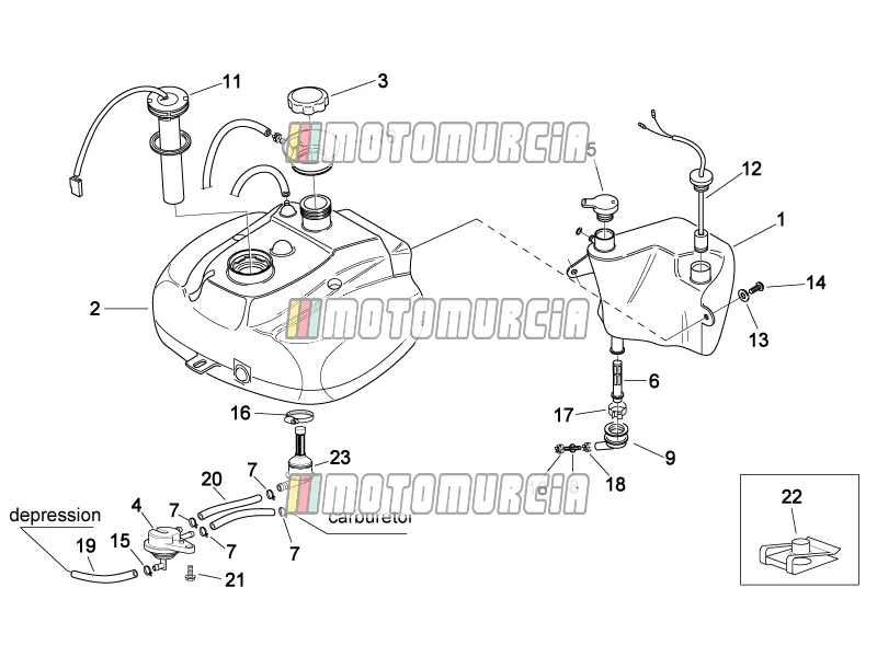 Frame »olie- en brandstoftank