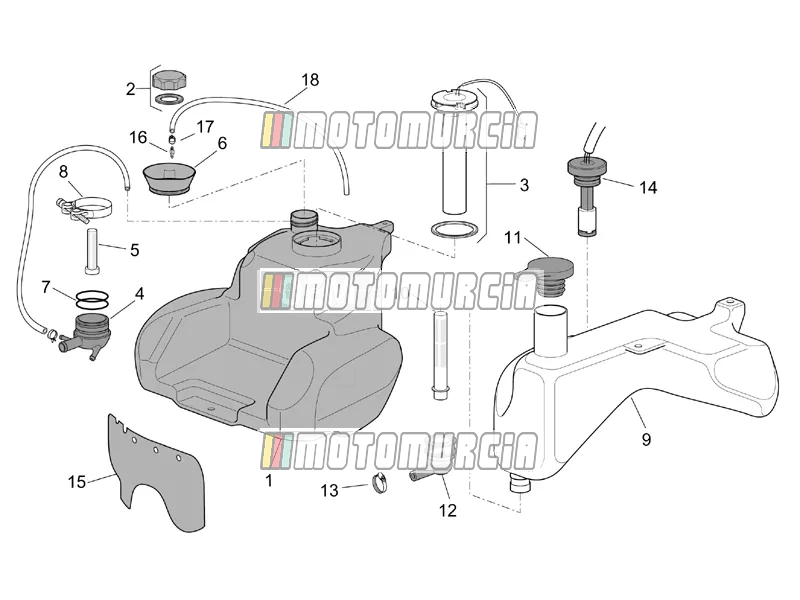 Frame »olie- en brandstoftank