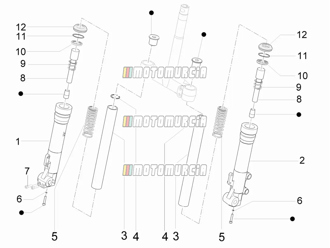 Composants de la fourche (escortes)