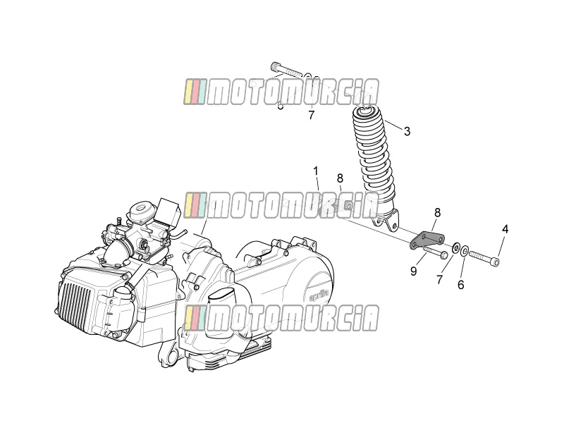 Motor - schokdemper achter