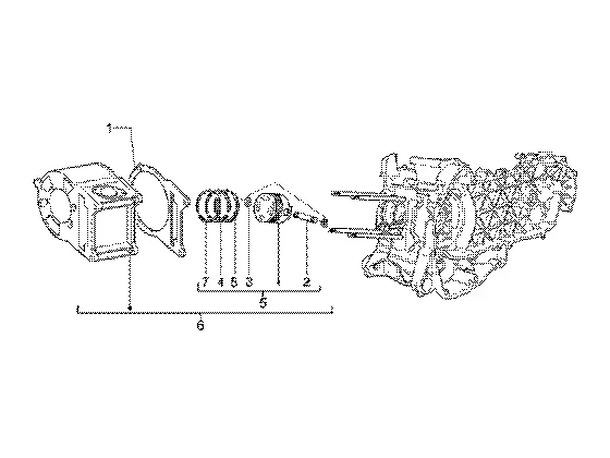 Axe de cylindre-piston-poignet, ens.