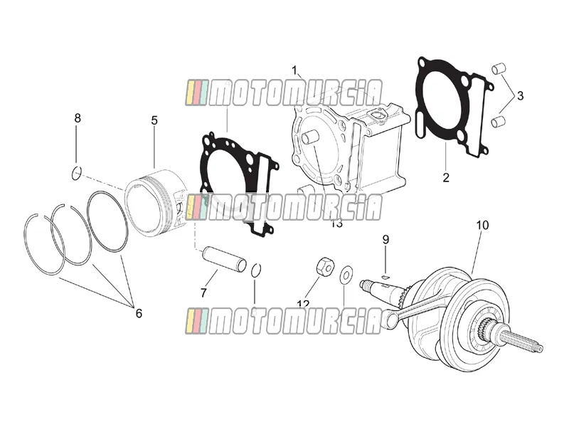 Arbre de transmission - cylindre - piston