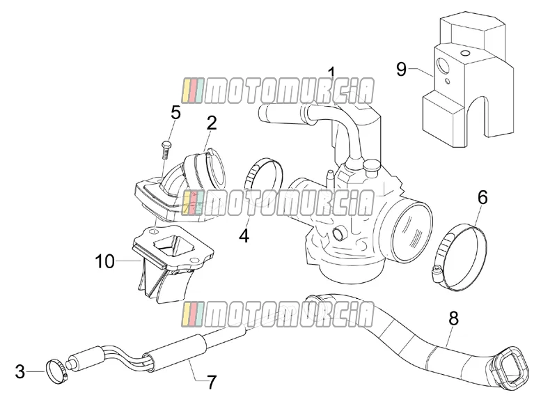 Carburettor, Assembly - Union Pipe