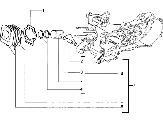 Axe de cylindre-piston-poignet, ens.