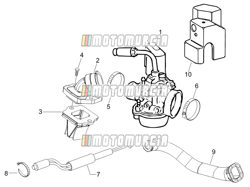 Carburettor, Assembly - Union Pipe