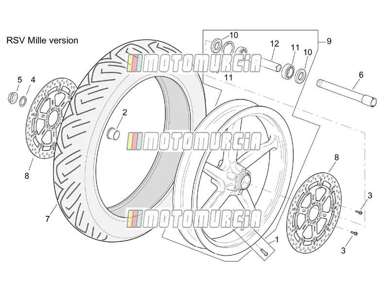 Roue avant version rsv mille