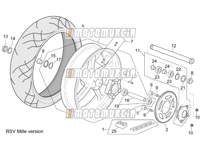 Roue arrière version rsv mille