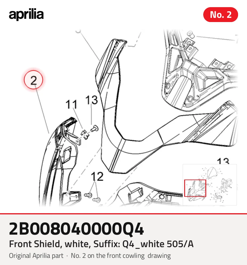 Frontschild, weiß, Suffix: Q4_weiß 505/A