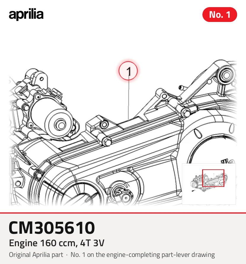 Motore 160 ccm, 4t 3v