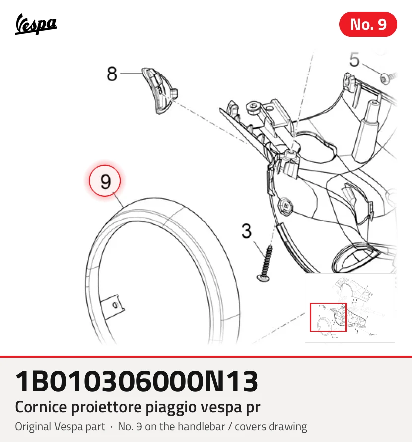 Projectorframe PIAGGIO VESPA pr