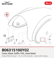 Cache/entourage/habillage, noir, Suffixe et code couleur Piaggio: Y02_noir Guzzi